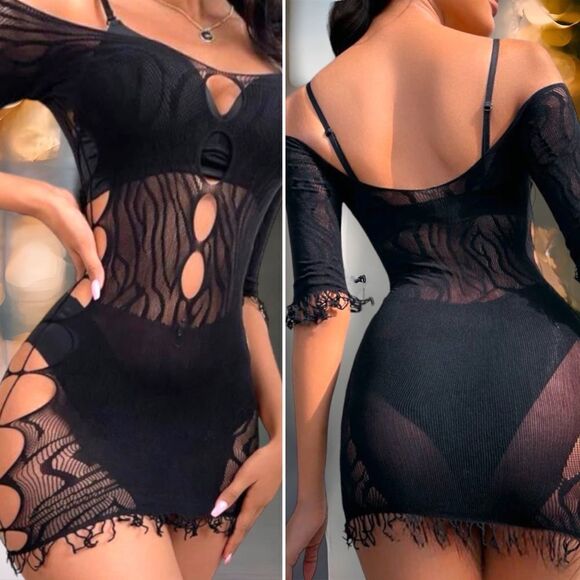 Black Lingerie Dress l Top l Cover-up l Intimate l OS l High-stretch l New
